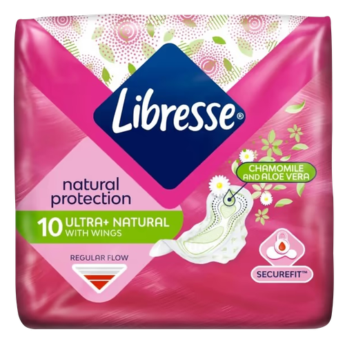 7322540344059 367749 ПРОКЛАДКИ LIBRESSE 2 ULTRA+ NATURAL WITH WINGS 10ШТ.png