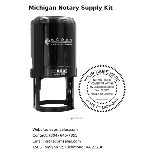 Michigan Notary Supply Kit with Self-Inking Stamp Logbook & Acknowledgement Stamp.png