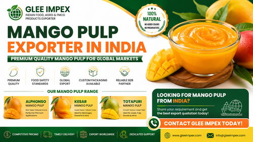 Mango Pulp Exporter in India – Premium Alphonso, Kesar & Totapuri Mango Pulp GLEE IMPEX.png