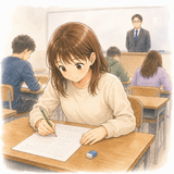 4. 受けます（うけます）［試験を～］— mengikuti ujian