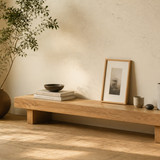 Minimalist Interior with Wooden Bench