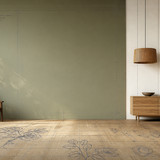 Minimalist Studio Space with Blueprint Floor