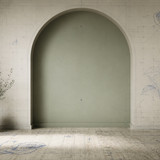 Minimalist Sage Green Arch Interior