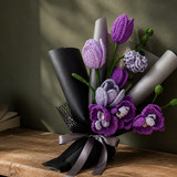 Purple Crochet Tulip Bouquet Display
