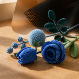 Blue Handmade Crochet Roses