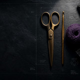 Dark Moody Crafting Scissors and Yarn