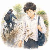 9. 汚れます（よごれます）［服が～］— pakaian menjadi kotor