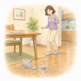 6. 割れます（われます）［コップが～］— gelas pecah