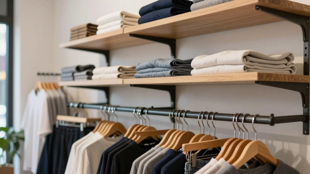 Пристенные системы: как использовать стены магазина под выкладку одежды
