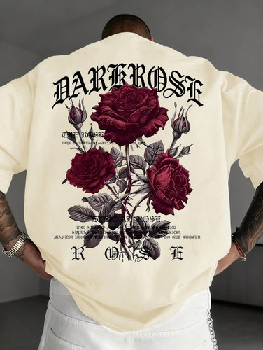 Plus Size Men's Personalized Print Short Sleeve T Shirt Dark Gothic Street Style Suitable For Summer.jpg
