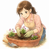 5. 植えます（うえます）— menanam