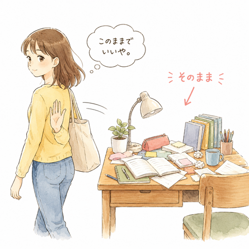 12. そのままにします — membiarkan begitu saja.png