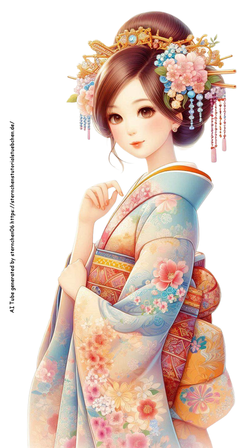 airbrush style of a cute japanese girl in traditionel clothe (2)