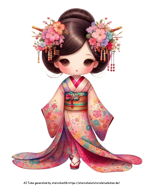 airbrush style of a whimcical cute japanese girl in traditio (2)