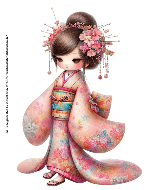 airbrush style of a whimcical cute japanese girl in traditio (3)