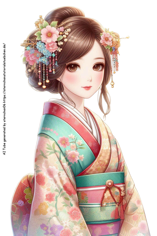 airbrush style of a cute japanese girl in traditionel clothe (3)