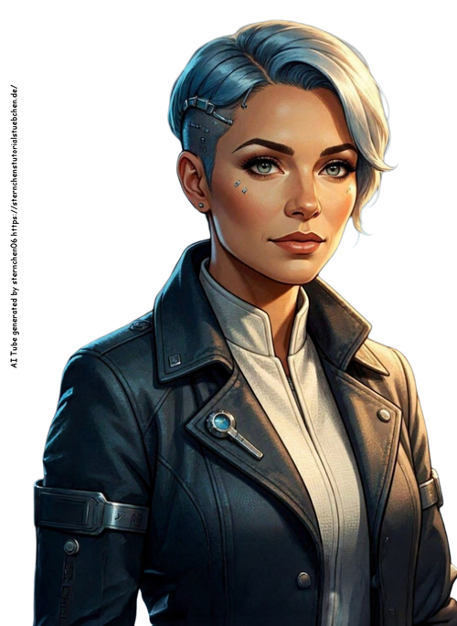 airbrush style eines portraits einer futuristischen frau im