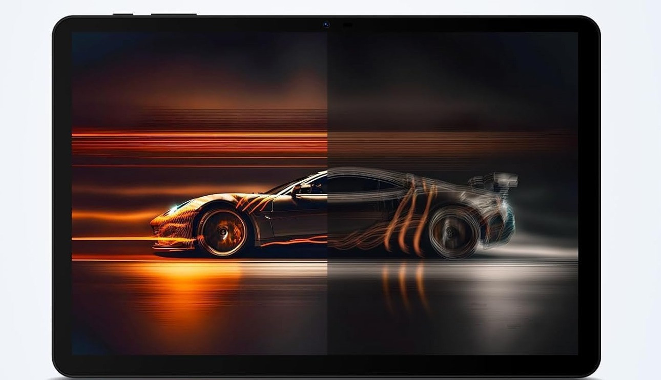 Tablet Android da 10,1 pollici acceso