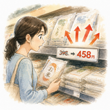 3. 上がります（あがります）［値段が～］— [harga] meningkat