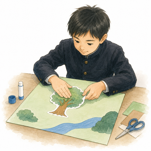 10. 貼る（はる）— menempelkan.png