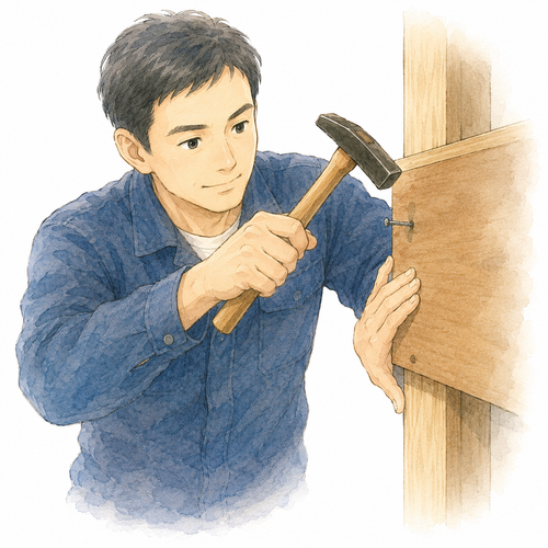 29. くぎを打つ（くぎをうつ）— memaku.png