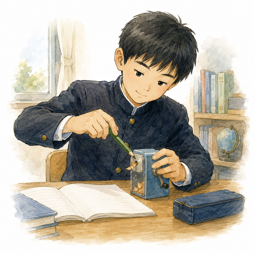 14. 削る（けずる）— meruncingkan.png