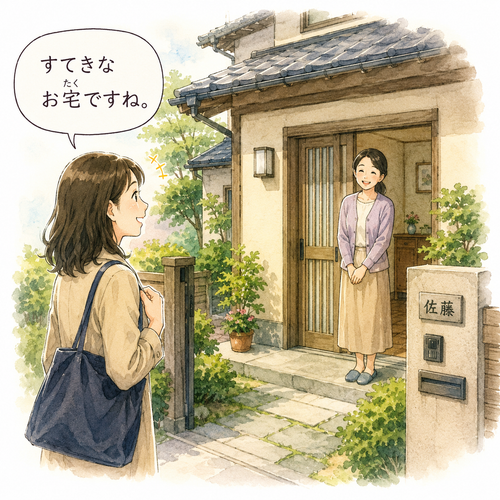 43. お宅（おたく）— rumah (Kata Hormat dari うち atau いえ).png