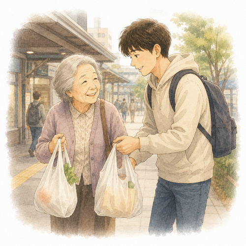 6. 親切にします（しんせつにします）— berbaik hati.png