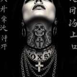 Tattooed Female Poster Fantasy Art Full HD i Phone Wallpaper Aesthetic
