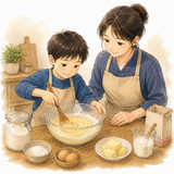 3. 混ぜます（まぜます）— mencampur