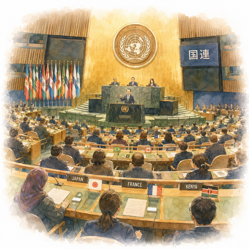 37. 国連（こくれん）— Perserikatan Bangsa Bangsa.png