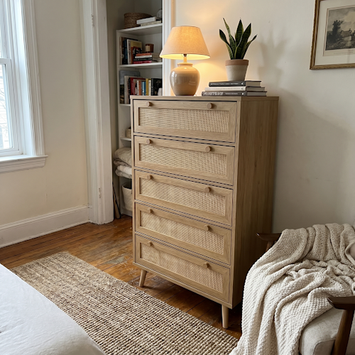 Oak Rattan Tallboy — Does the Job Without Making a Fuss.png