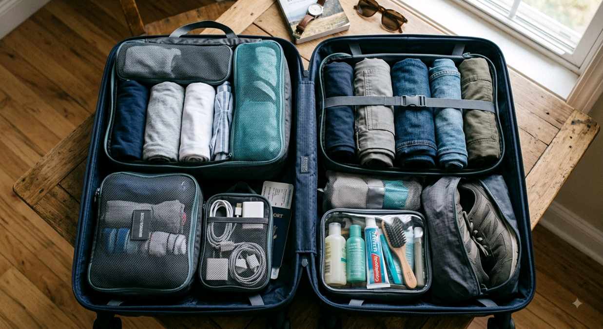 Travel organizers and smart luggage packing
