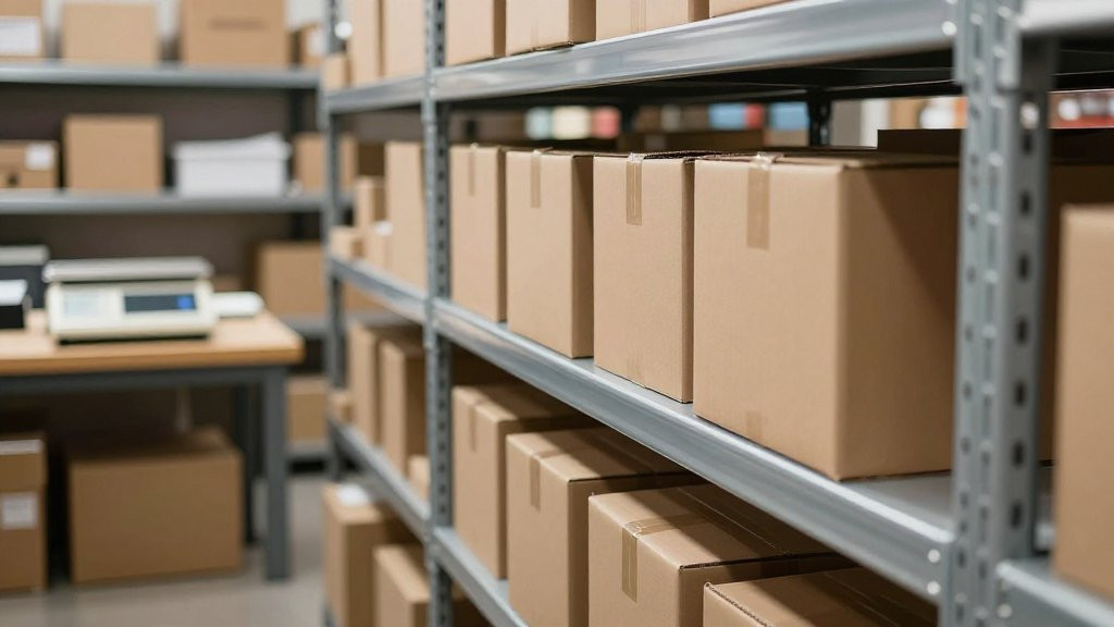 Подсобка магазина: стеллажи, зона приёмки и учёт остатков