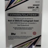 2022 23 Bowman University Best Ernest Udeh Jr. Green Refractor Rookie Auto 99 (2)