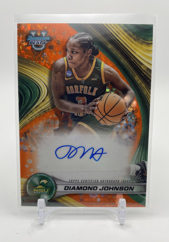 2024 25 Bowman University Best Diamond Johnson Orange Refractor Auto 25 (1)