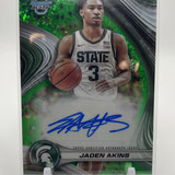 2024 25 Bowman University Best Jaden Akins Green Diamond Refractor Auto 99 (1)