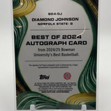 2024 25 Bowman University Best Diamond Johnson Orange Refractor Auto 25 (2)