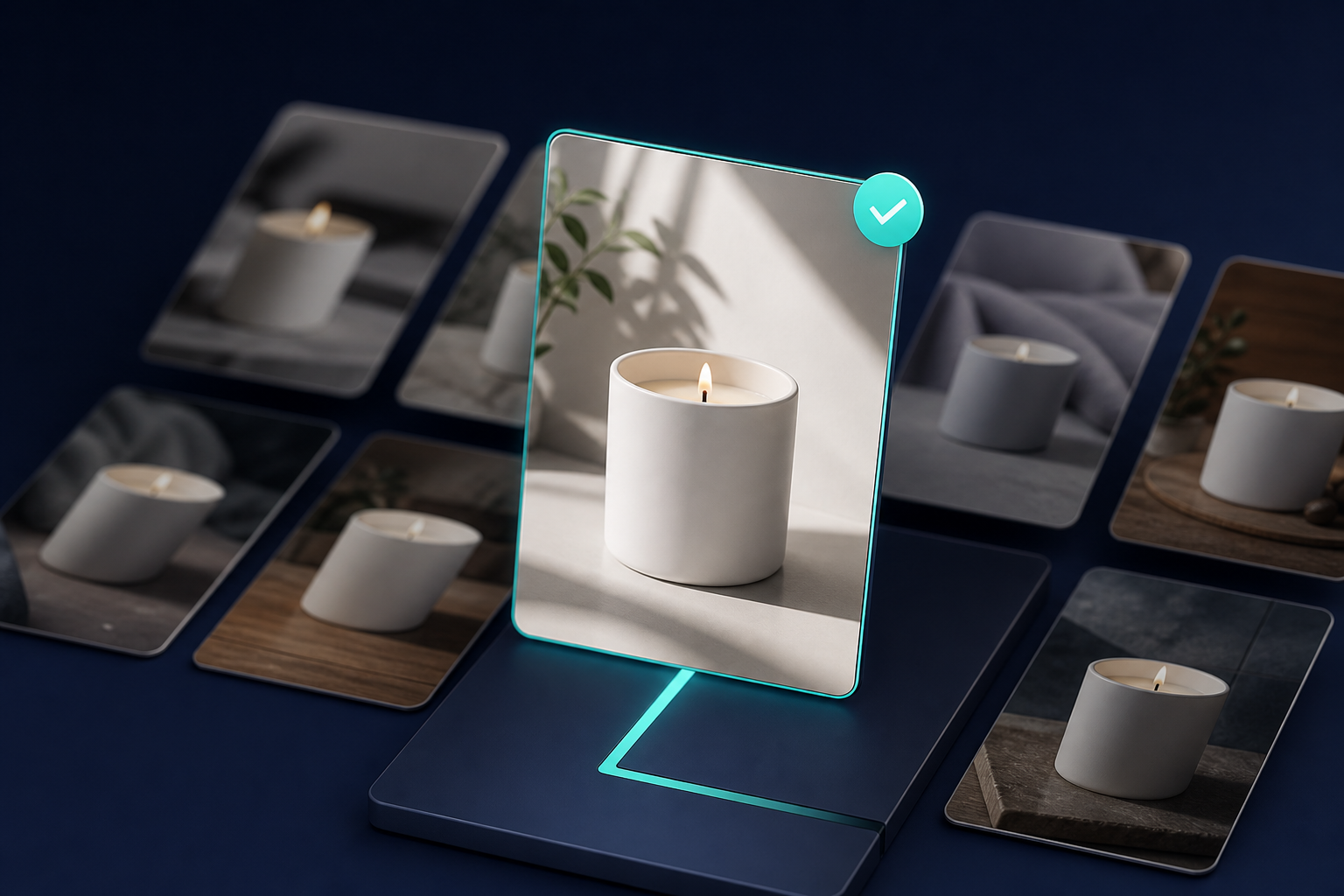 Selecting a single approved product image before creating variants