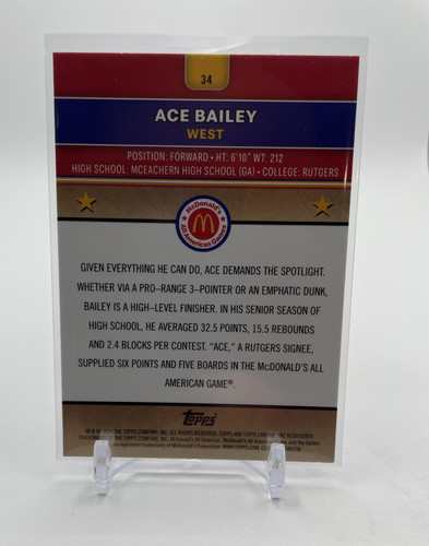 2024 25 Topps McDonald's Chrome Ace Bailey Blue Refractor 75 + Logo SP Set (x4) (3)