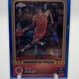 2024 25 Topps McDonald's Chrome Ace Bailey Blue Refractor 75 + Logo SP Set (x4) (2)