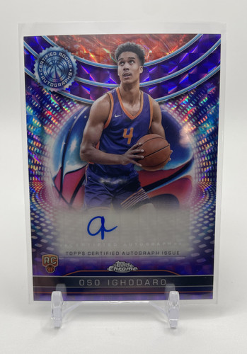 2024 25 Topps Chrome Oso Ighodaro Certified Purple Refractor Rookie Auto (1)