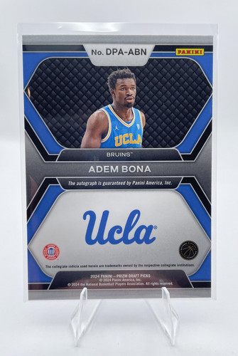 2024 25 Panini Prizm Draft Picks Adem Bona Rookie Draft Picks Autographs DPA ABN (2)