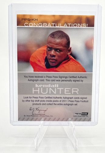 2011 Press Pass Kendall Hunter On Card Rookie Auto (2)
