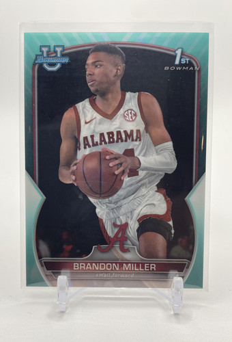 2022 23 Bowman University Chrome Brandon Miller Aqua Refractor Rookie 299 (1)