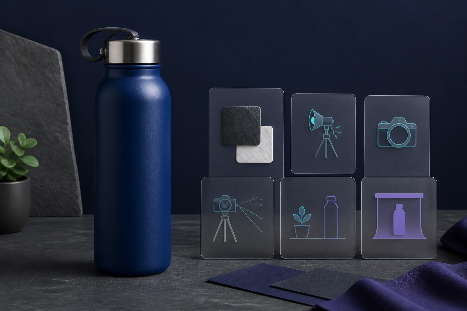 A product-photo brief defining surface lighting angle and scene