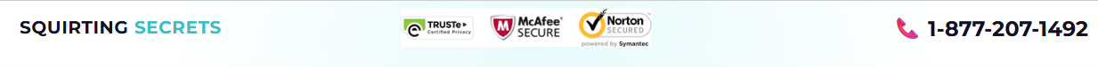 Squirting Secrets, Truste, McAfee Secure, Norton Secured e telefone de contato