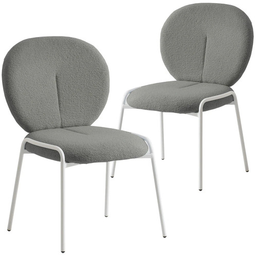 Celestial Modern Boucle Dining Chairs Upholstered Accent Side Chairs with White Powder Coated Iron F.jpg
