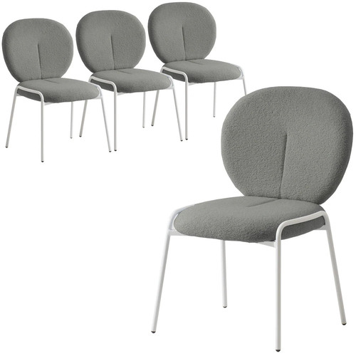 Celestial Modern Boucle Dining Chairs Upholstered Accent Side Chairs with White Powder Coated Iron F.jpg