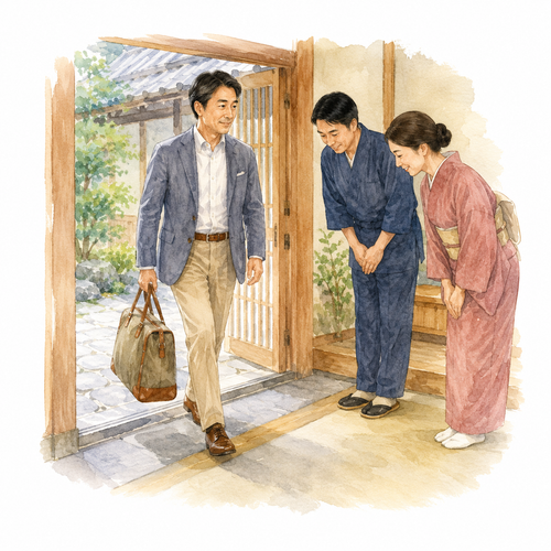 5. いらっしゃいます — datang, pergi, atau berada; bentuk hormat.png